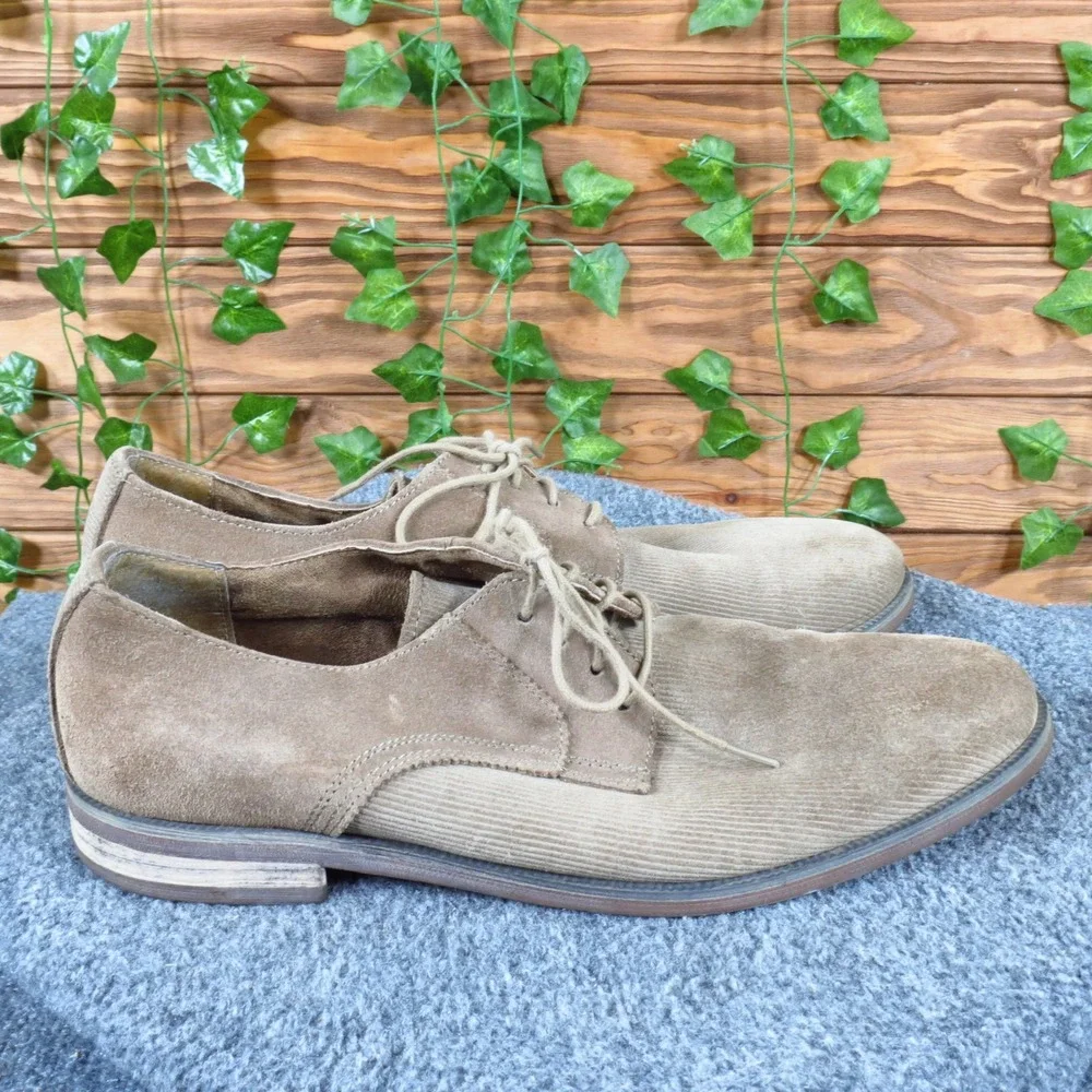 Stacy Adams Dickinson Mens Oxford Shoes Size‎ 10.5 Dress Tan Suede Corduroy